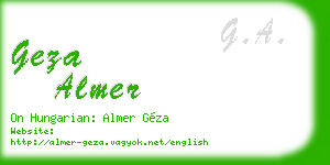 geza almer business card