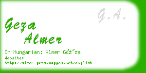 geza almer business card